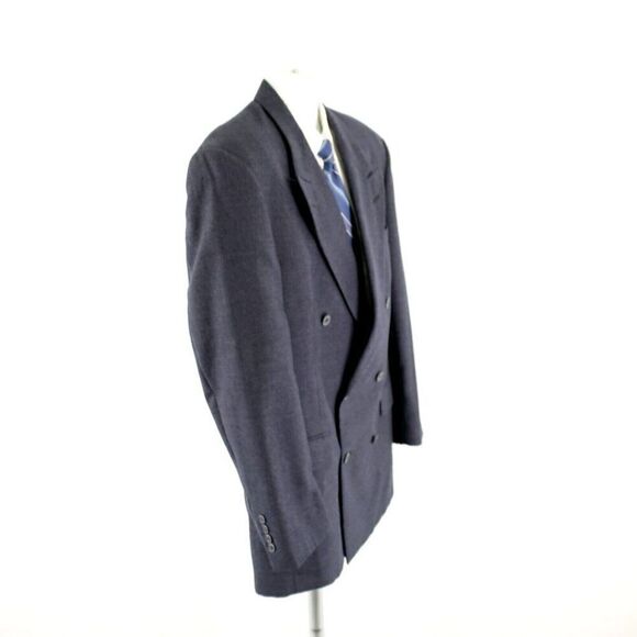 Austin Reed Flannel Wool Gray Peak‎ Lapel Double Breasted Blazer 42R Dillard's - Picture 8 of 15